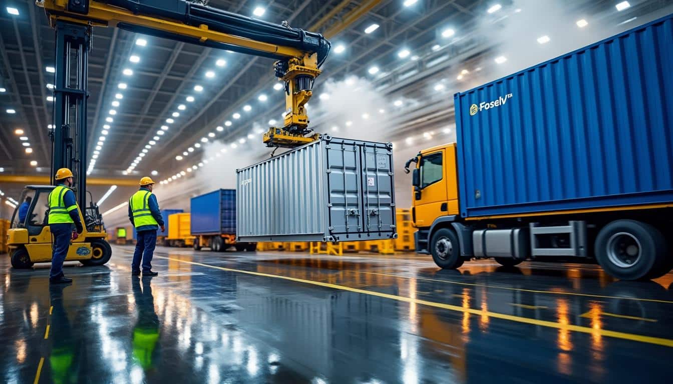 Illustration: Les solutions modulaires de levage, transport et stockage offertes par la société Foselev Logistique